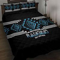 Aotearoa Atua Ranginui Quilt Bed Set Maori Sky Father Taniko Motifs LT14 Blue - Polynesian Pride