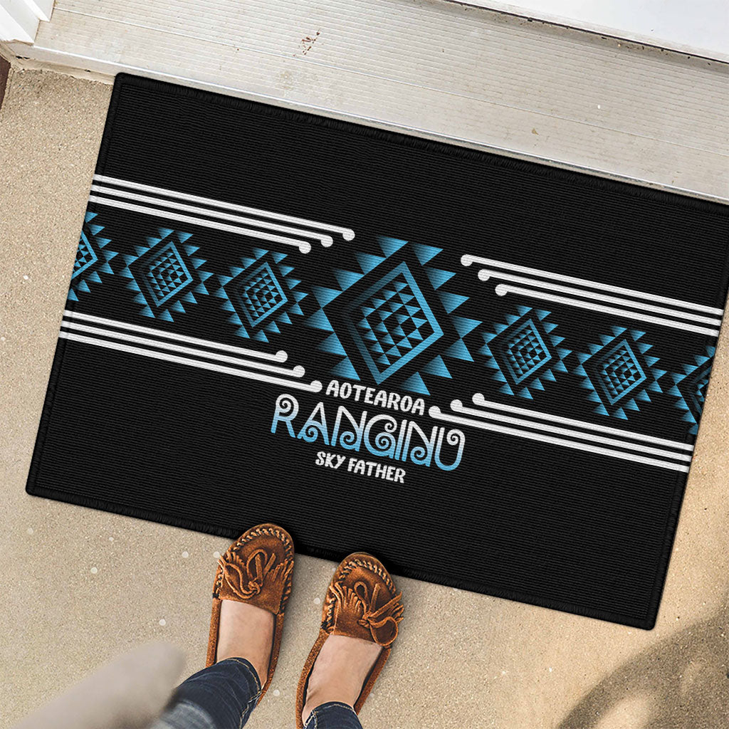 Aotearoa Atua Ranginui Rubber Doormat Maori Sky Father Taniko Motifs LT14 - Polynesian Pride