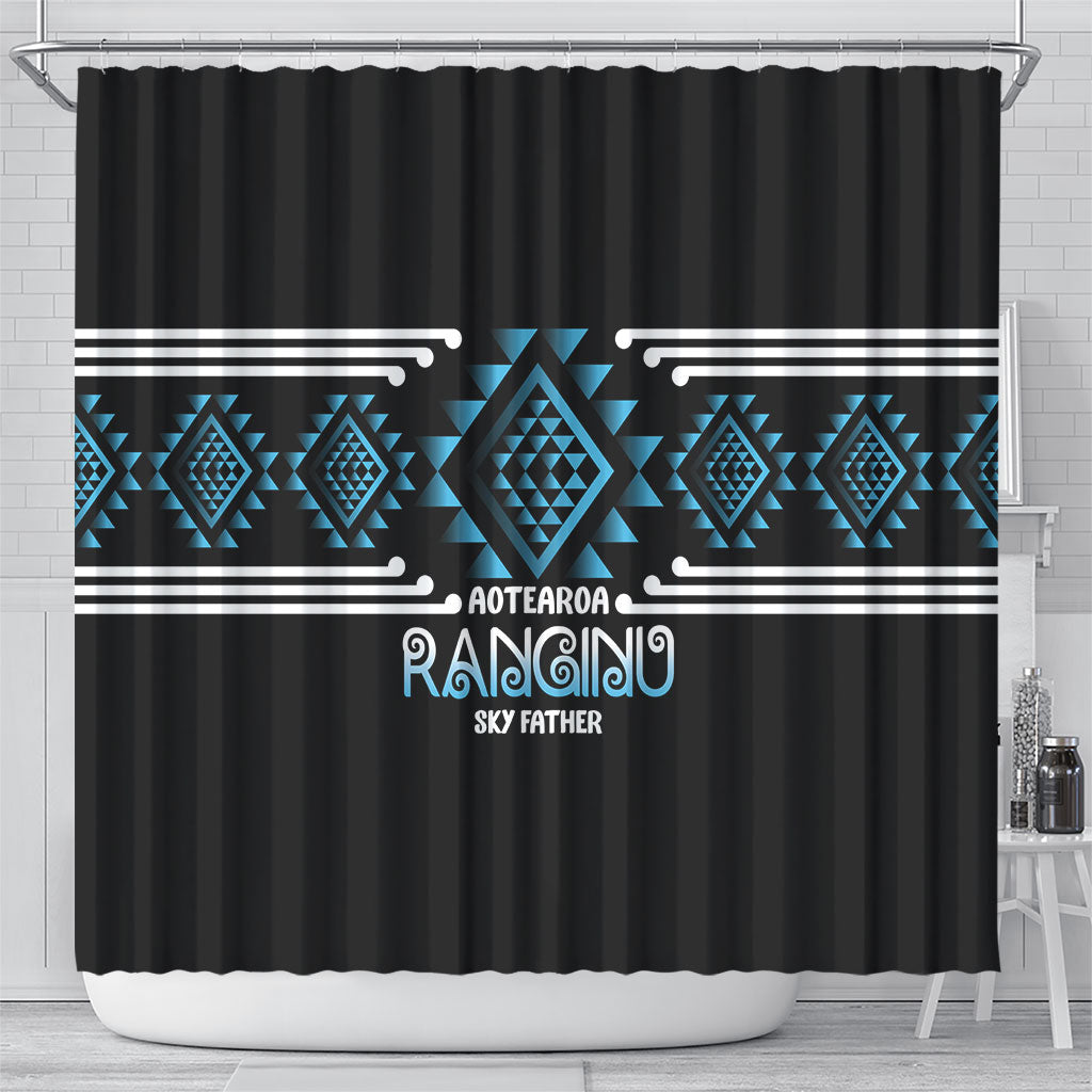 Aotearoa Atua Ranginui Shower Curtain Maori Sky Father Taniko Motifs LT14 - Polynesian Pride