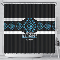 Aotearoa Atua Ranginui Shower Curtain Maori Sky Father Taniko Motifs LT14 - Polynesian Pride