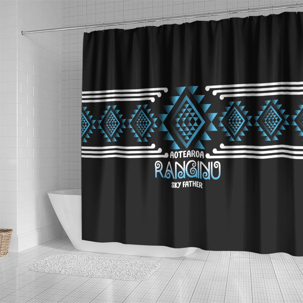 Aotearoa Atua Ranginui Shower Curtain Maori Sky Father Taniko Motifs LT14 - Polynesian Pride