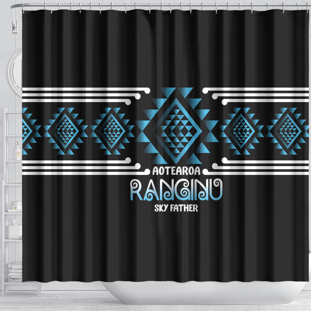 Aotearoa Atua Ranginui Shower Curtain Maori Sky Father Taniko Motifs LT14 - Polynesian Pride
