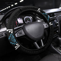 Aotearoa Atua Ranginui Steering Wheel Cover Maori Sky Father Taniko Motifs LT14 Universal Fit Blue - Polynesian Pride