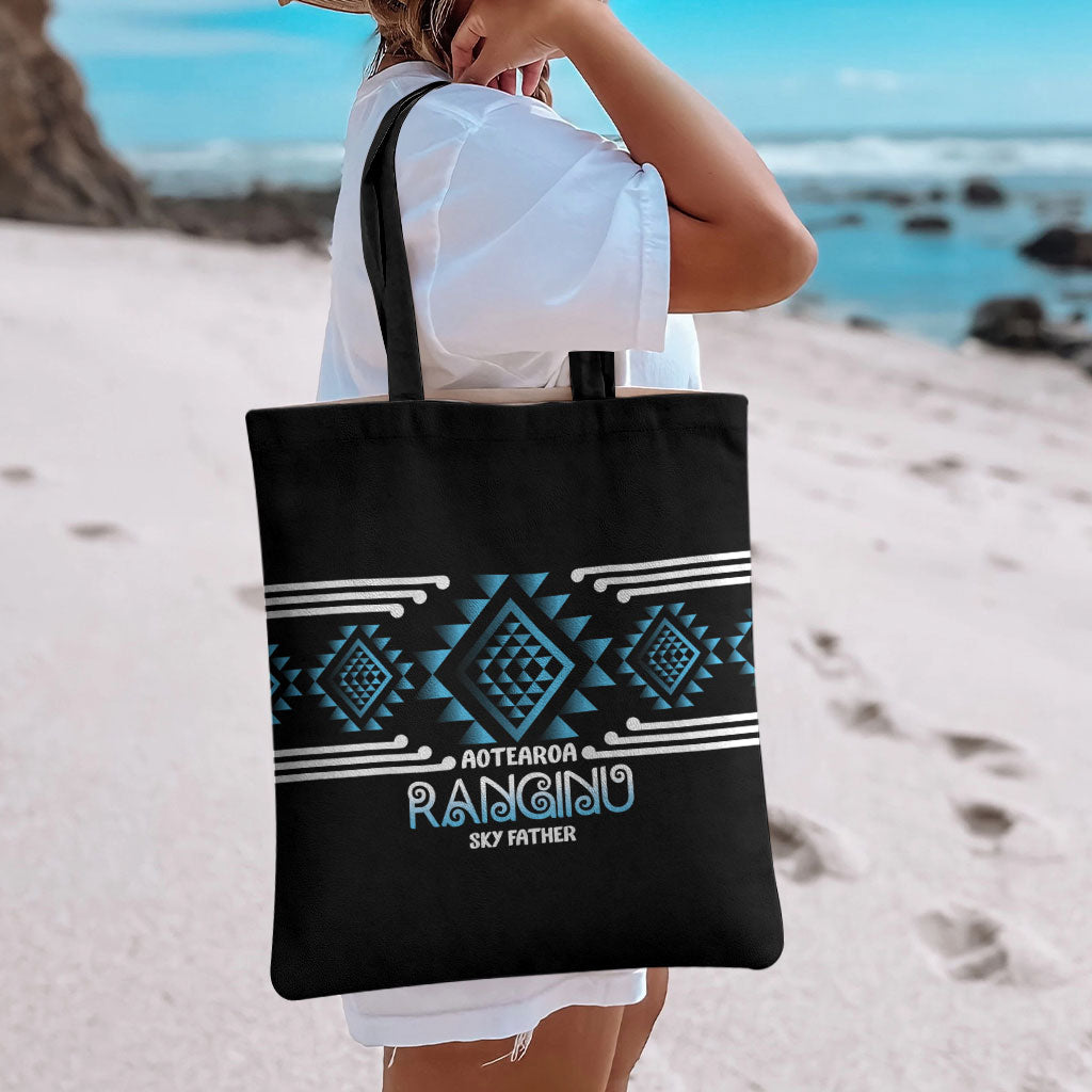 Aotearoa Atua Ranginui Tote Bag Maori Sky Father Taniko Motifs LT14 - Polynesian Pride