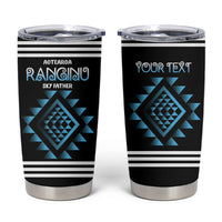 Aotearoa Atua Ranginui Personalised Tumbler Cup Maori Sky Father Taniko Motifs LT14 Blue - Polynesian Pride