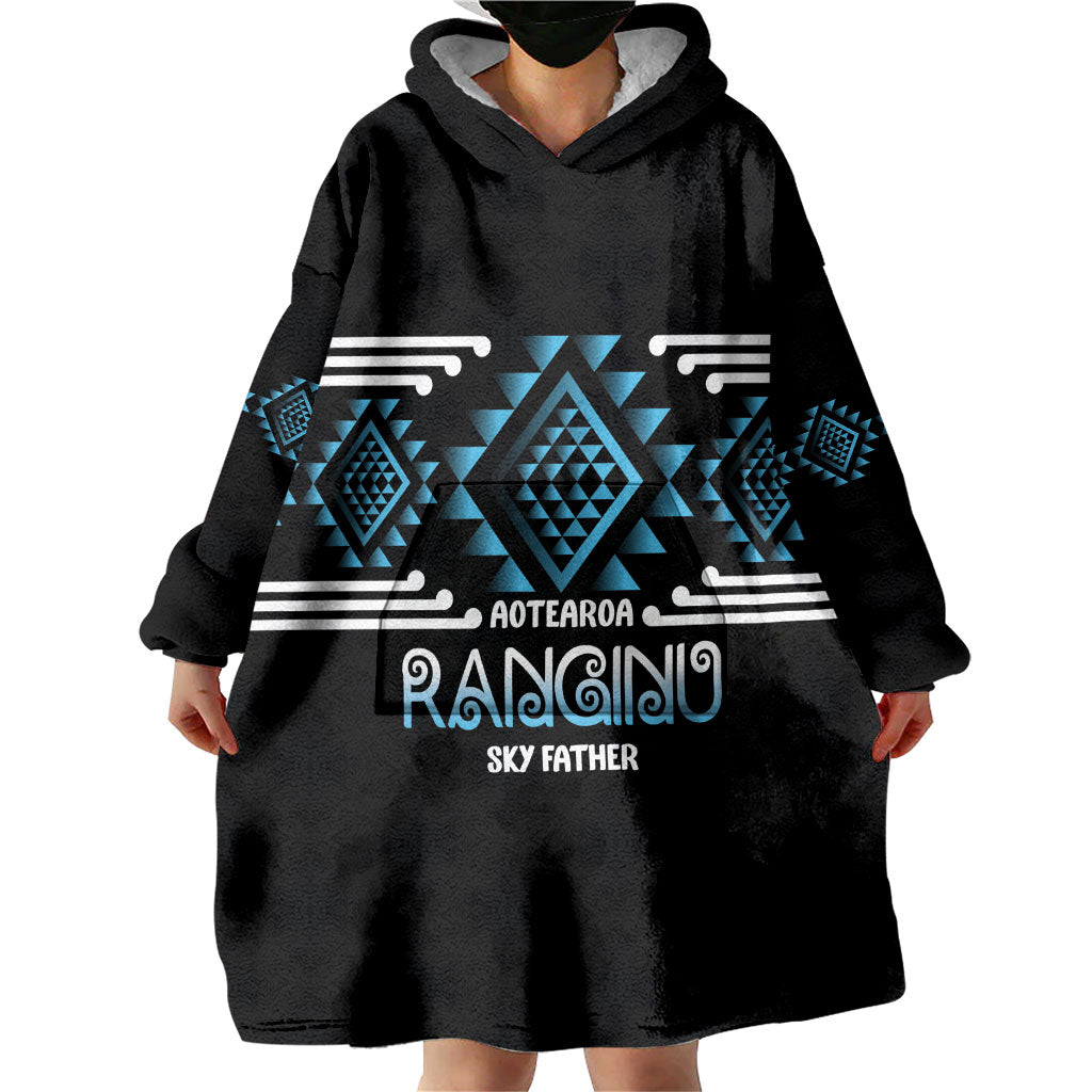 Aotearoa Atua Ranginui Personalised Wearable Blanket Hoodie Maori Sky Father Taniko Motifs LT14 - Polynesian Pride