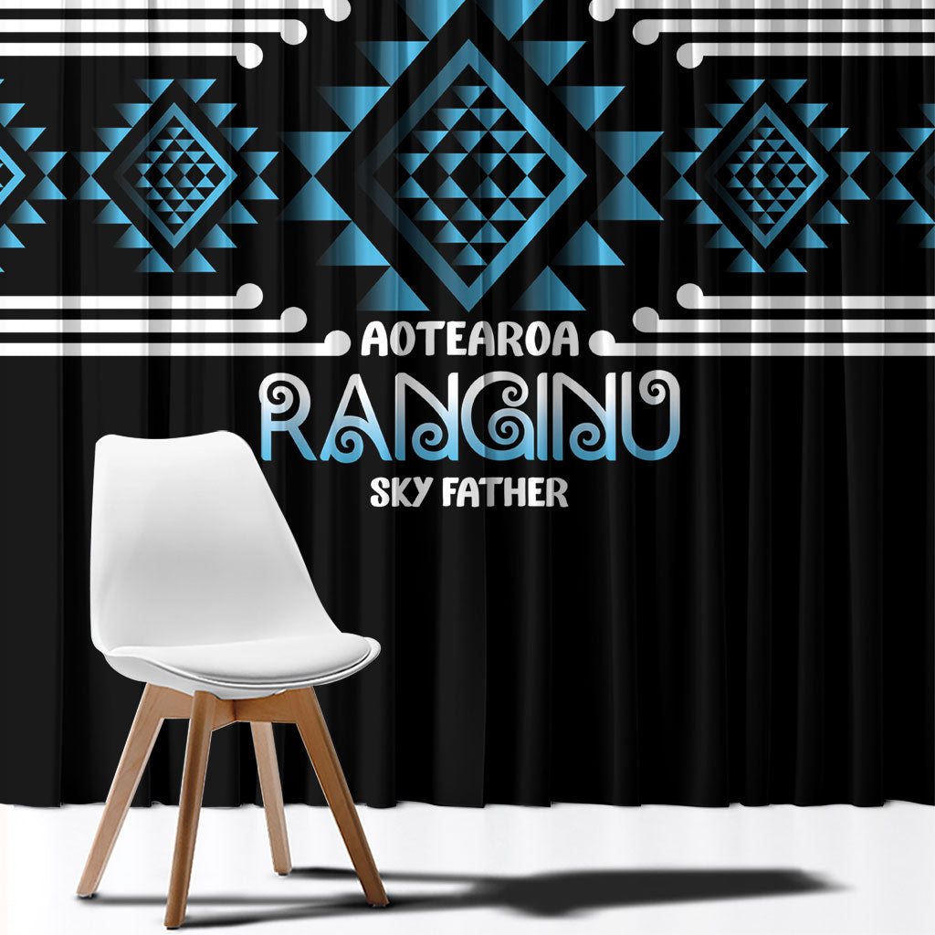 Aotearoa Atua Ranginui Window Curtain Maori Sky Father Taniko Motifs LT14 - Polynesian Pride