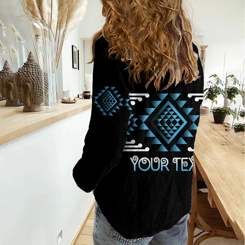 Aotearoa Atua Ranginui Personalised Women Casual Shirt Maori Sky Father Taniko Motifs LT14 - Polynesian Pride