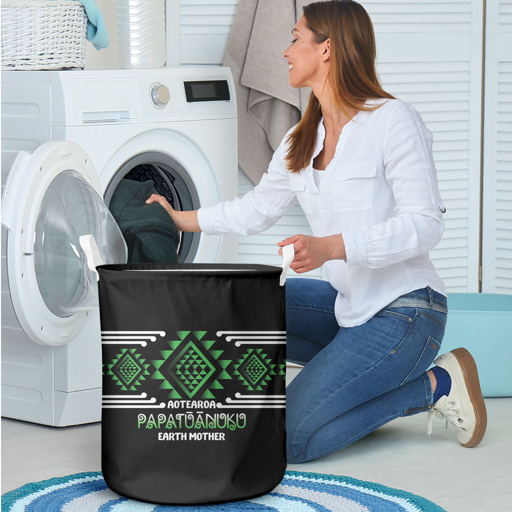 Aotearoa Atua Papatuanuku Laundry Basket Maori Earth Mother Taniko Motifs LT14 - Polynesian Pride