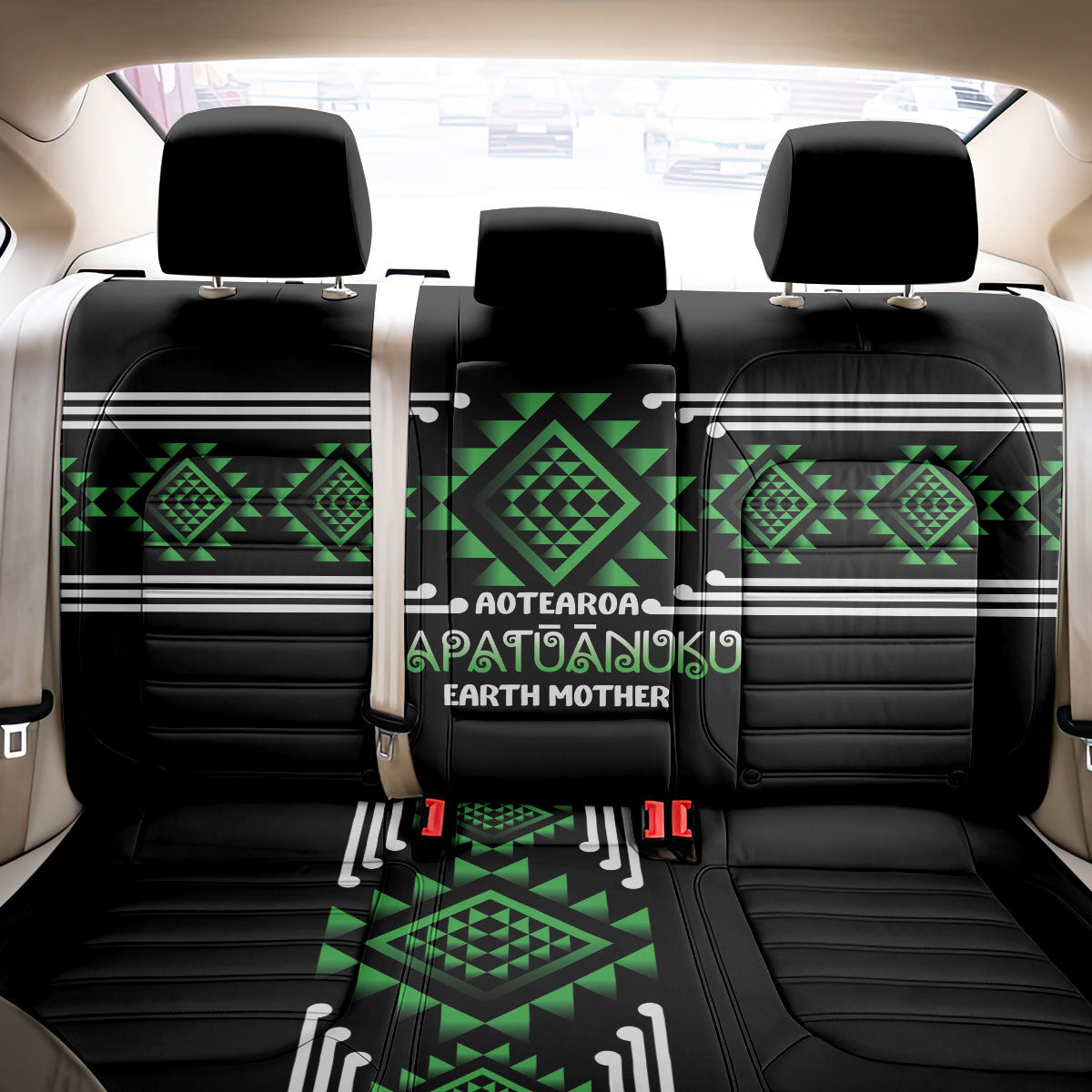 Aotearoa Atua Papatuanuku Back Car Seat Cover Maori Earth Mother Taniko Motifs LT14 - Polynesian Pride