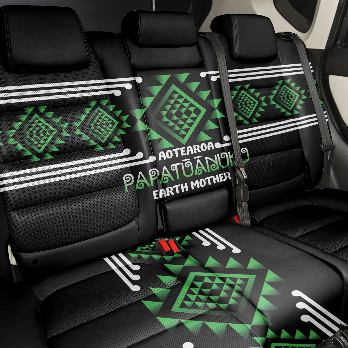 Aotearoa Atua Papatuanuku Back Car Seat Cover Maori Earth Mother Taniko Motifs LT14 - Polynesian Pride