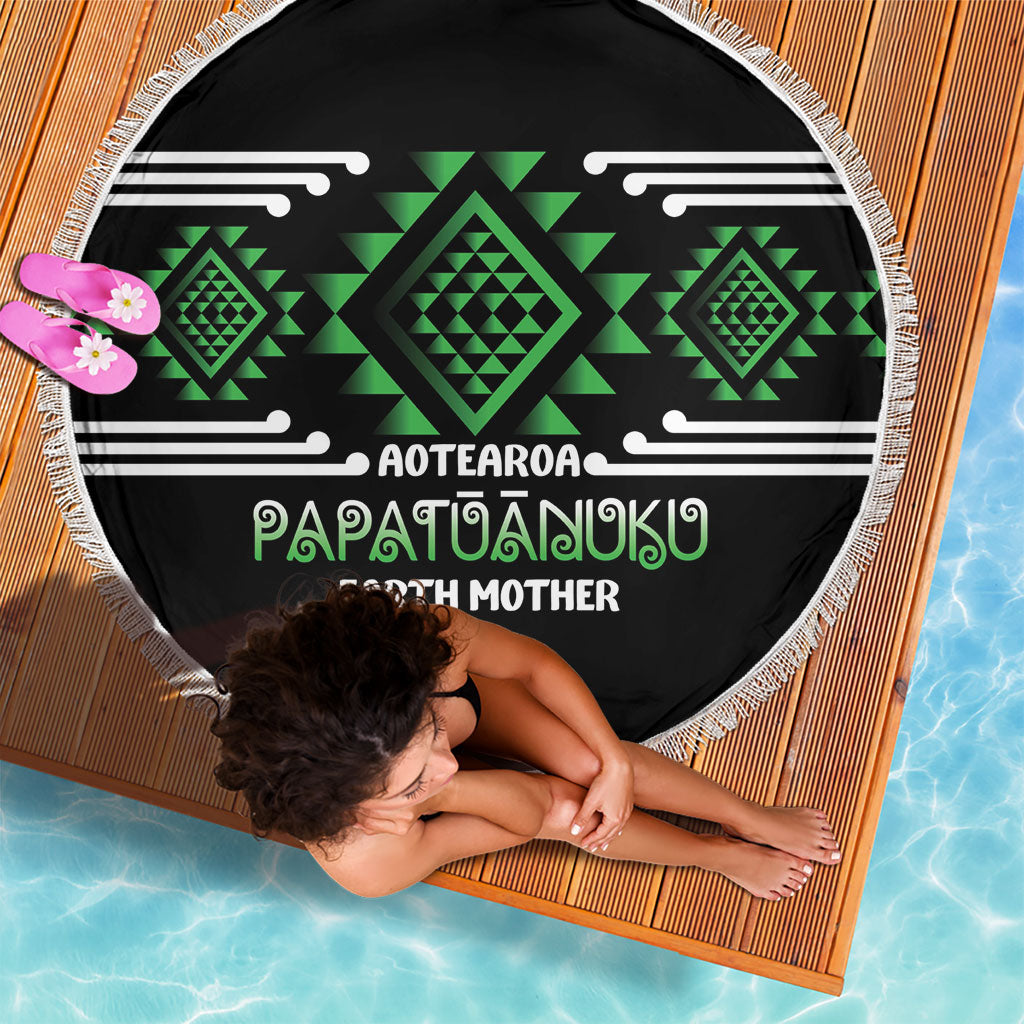 Aotearoa Atua Papatuanuku Beach Blanket Maori Earth Mother Taniko Motifs LT14 - Polynesian Pride