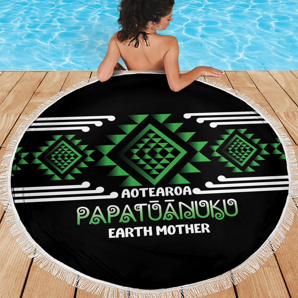 Aotearoa Atua Papatuanuku Beach Blanket Maori Earth Mother Taniko Motifs LT14 - Polynesian Pride