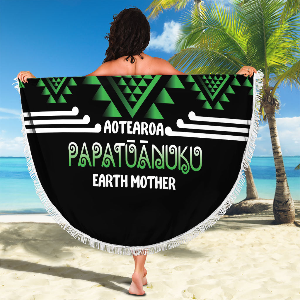 Aotearoa Atua Papatuanuku Beach Blanket Maori Earth Mother Taniko Motifs LT14 - Polynesian Pride