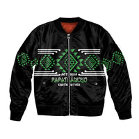 Aotearoa Atua Papatuanuku Personalised Bomber Jacket Maori Earth Mother Taniko Motifs LT14 Unisex Green - Polynesian Pride