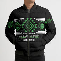 Aotearoa Atua Papatuanuku Personalised Bomber Puffer Jacket Maori Earth Mother Taniko Motifs LT14 - Polynesian Pride