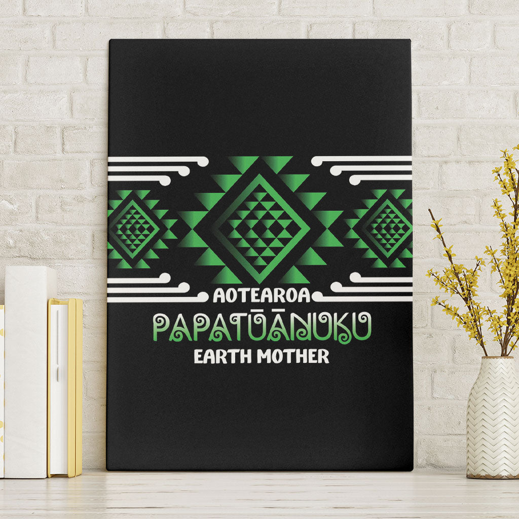 Aotearoa Atua Papatuanuku Canvas Wall Art Maori Earth Mother Taniko Motifs LT14 Without Frame Green - Polynesian Pride