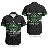 Aotearoa Atua Papatuanuku Personalised Couples Matching Off Shoulder Maxi Dress and Hawaiian Shirt Maori Earth Mother Taniko Motifs LT14 - Polynesian Pride
