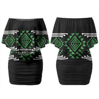 Aotearoa Atua Papatuanuku Personalised Couples Matching Off Shoulder Short Dress and Hawaiian Shirt Maori Earth Mother Taniko Motifs LT14 - Polynesian Pride