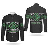 Aotearoa Atua Papatuanuku Personalised Couples Matching Puletasi and Long Sleeve Button Shirt Maori Earth Mother Taniko Motifs LT14 - Polynesian Pride