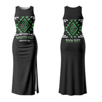 Aotearoa Atua Papatuanuku Personalised Couples Matching Tank Maxi Dress and Long Sleeve Button Shirt Maori Earth Mother Taniko Motifs LT14 - Polynesian Pride