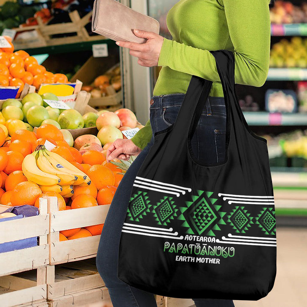 Aotearoa Atua Papatuanuku Grocery Bag Maori Earth Mother Taniko Motifs LT14 - Polynesian Pride