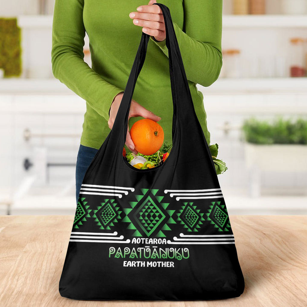 Aotearoa Atua Papatuanuku Grocery Bag Maori Earth Mother Taniko Motifs LT14 - Polynesian Pride