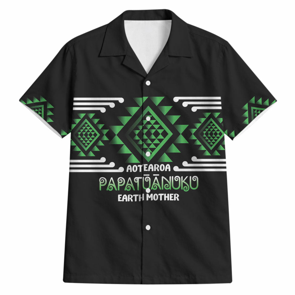 Aotearoa Atua Papatuanuku Personalised Hawaiian Shirt Maori Earth Mother Taniko Motifs LT14 Green - Polynesian Pride