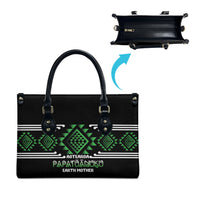 Aotearoa Atua Papatuanuku Leather Bag Maori Earth Mother Taniko Motifs LT14 - Polynesian Pride