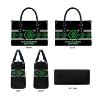 Aotearoa Atua Papatuanuku Leather Bag Maori Earth Mother Taniko Motifs LT14 - Polynesian Pride