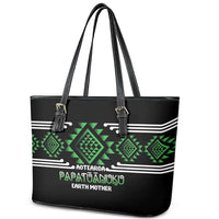 Aotearoa Atua Papatuanuku Leather Tote Bag Maori Earth Mother Taniko Motifs LT14 - Polynesian Pride