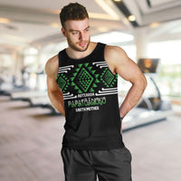 Aotearoa Atua Papatuanuku Personalised Men Tank Top Maori Earth Mother Taniko Motifs LT14 Green - Polynesian Pride