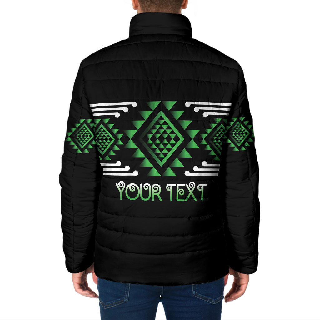 Aotearoa Atua Papatuanuku Personalised Padded Jacket Maori Earth Mother Taniko Motifs LT14 - Polynesian Pride