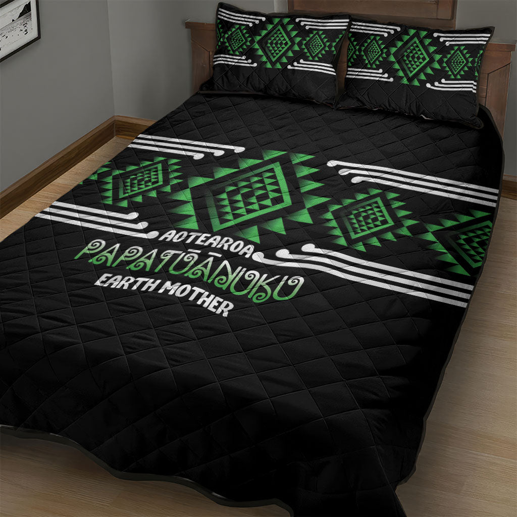 Aotearoa Atua Papatuanuku Quilt Bed Set Maori Earth Mother Taniko Motifs LT14 - Polynesian Pride