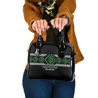 Aotearoa Atua Papatuanuku Shoulder Handbag Maori Earth Mother Taniko Motifs LT14 One Size Green - Polynesian Pride