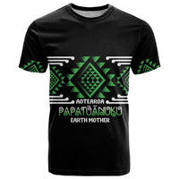 Aotearoa Atua Papatuanuku Personalised T Shirt Maori Earth Mother Taniko Motifs LT14 Green - Polynesian Pride