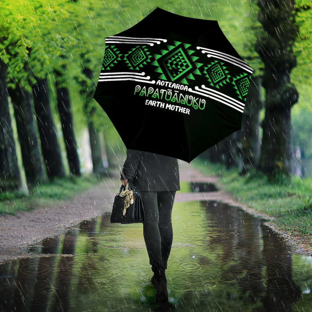 Aotearoa Atua Papatuanuku Umbrella Maori Earth Mother Taniko Motifs LT14 - Polynesian Pride