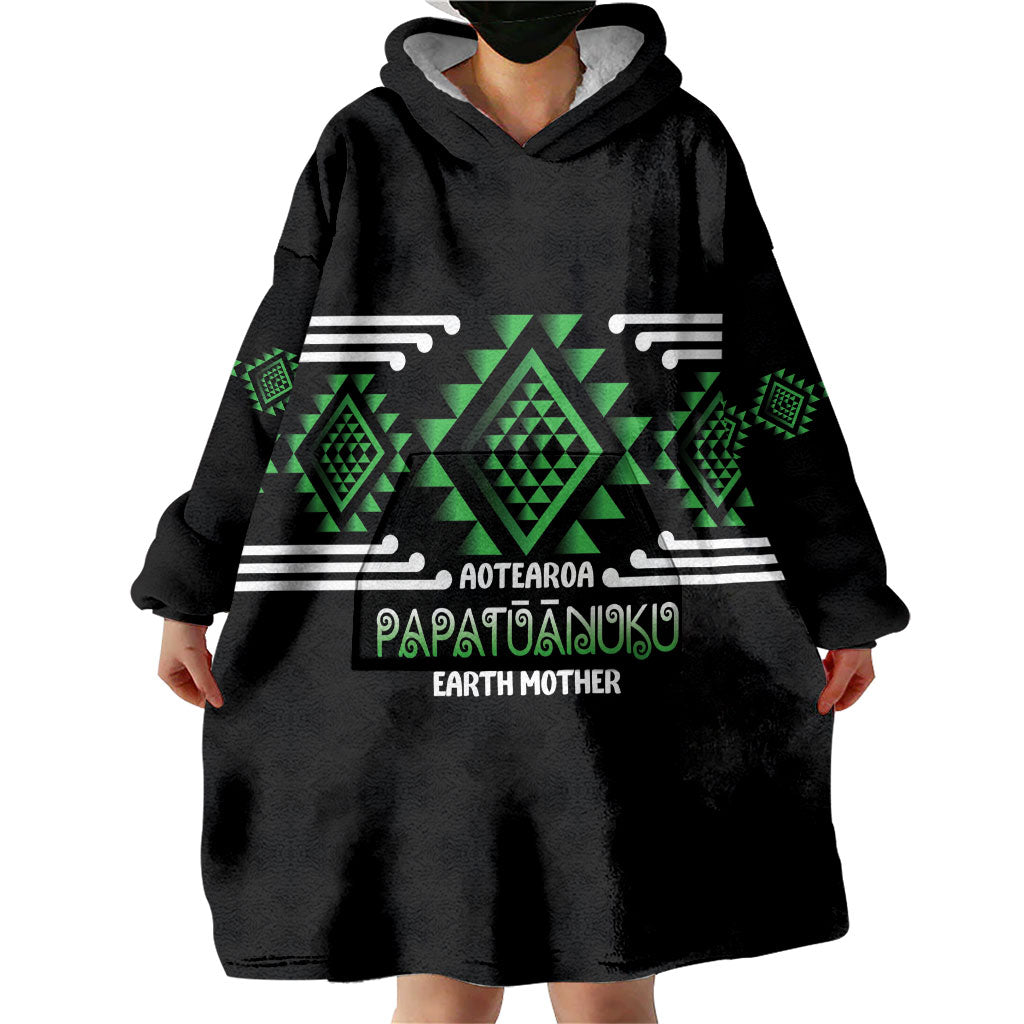 Aotearoa Atua Papatuanuku Personalised Wearable Blanket Hoodie Maori Earth Mother Taniko Motifs LT14 - Polynesian Pride