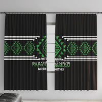 Aotearoa Atua Papatuanuku Window Curtain Maori Earth Mother Taniko Motifs LT14 With Hooks Green - Polynesian Pride