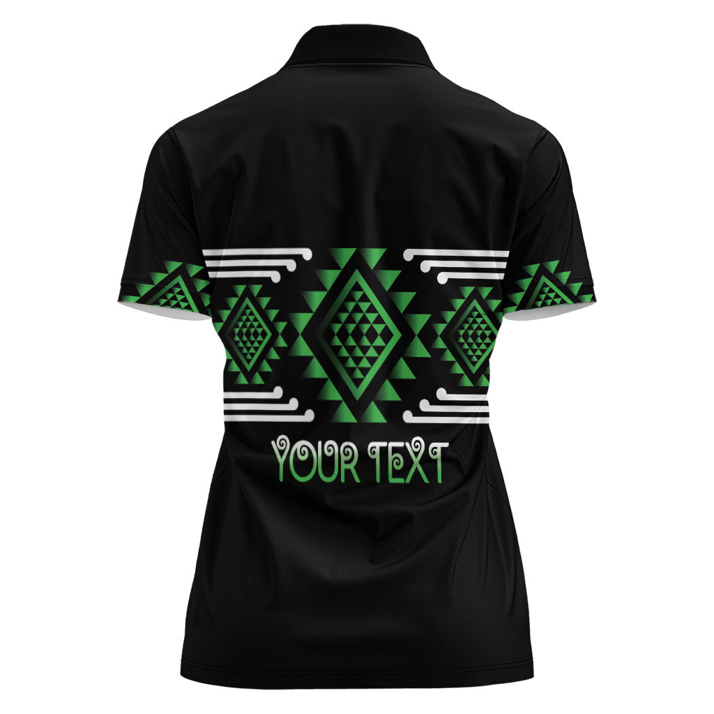 Aotearoa Atua Papatuanuku Personalised Women Polo Shirt Maori Earth Mother Taniko Motifs LT14 - Polynesian Pride