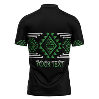 Aotearoa Atua Papatuanuku Personalised Zipper Polo Shirt Maori Earth Mother Taniko Motifs LT14 - Polynesian Pride