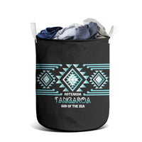 Aotearoa Atua Tangaroa Laundry Basket Maori God Of The Sea Taniko Motifs LT14 - Polynesian Pride