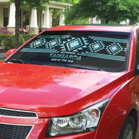 Aotearoa Atua Tangaroa Auto Sun Shade Maori God Of The Sea Taniko Motifs LT14 - Polynesian Pride