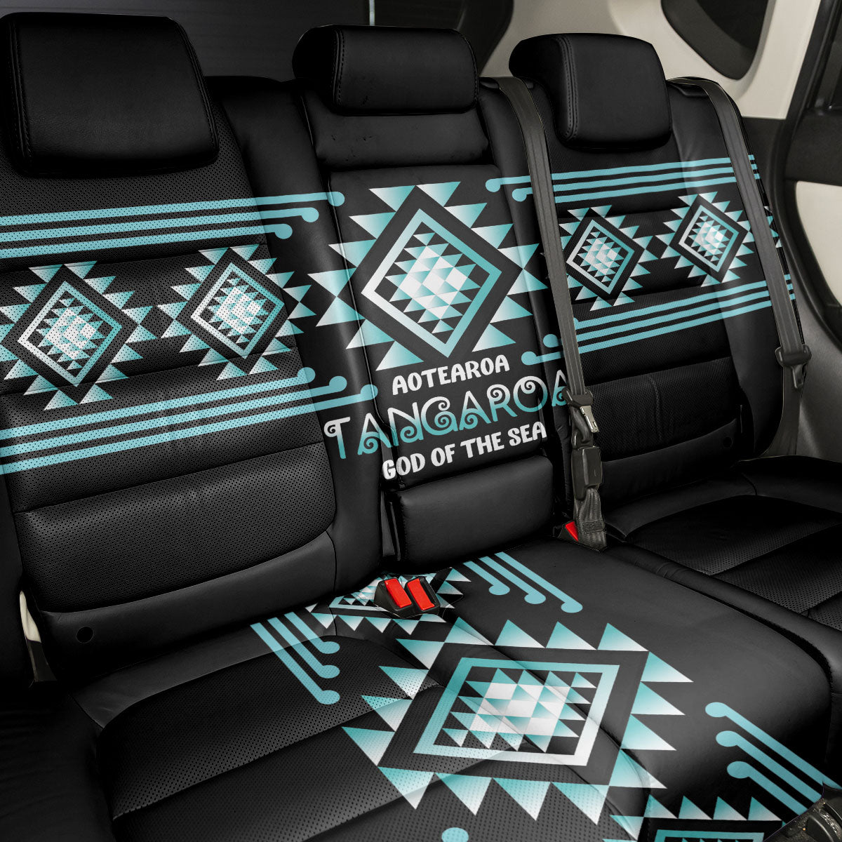 Aotearoa Atua Tangaroa Back Car Seat Cover Maori God Of The Sea Taniko Motifs LT14 - Polynesian Pride