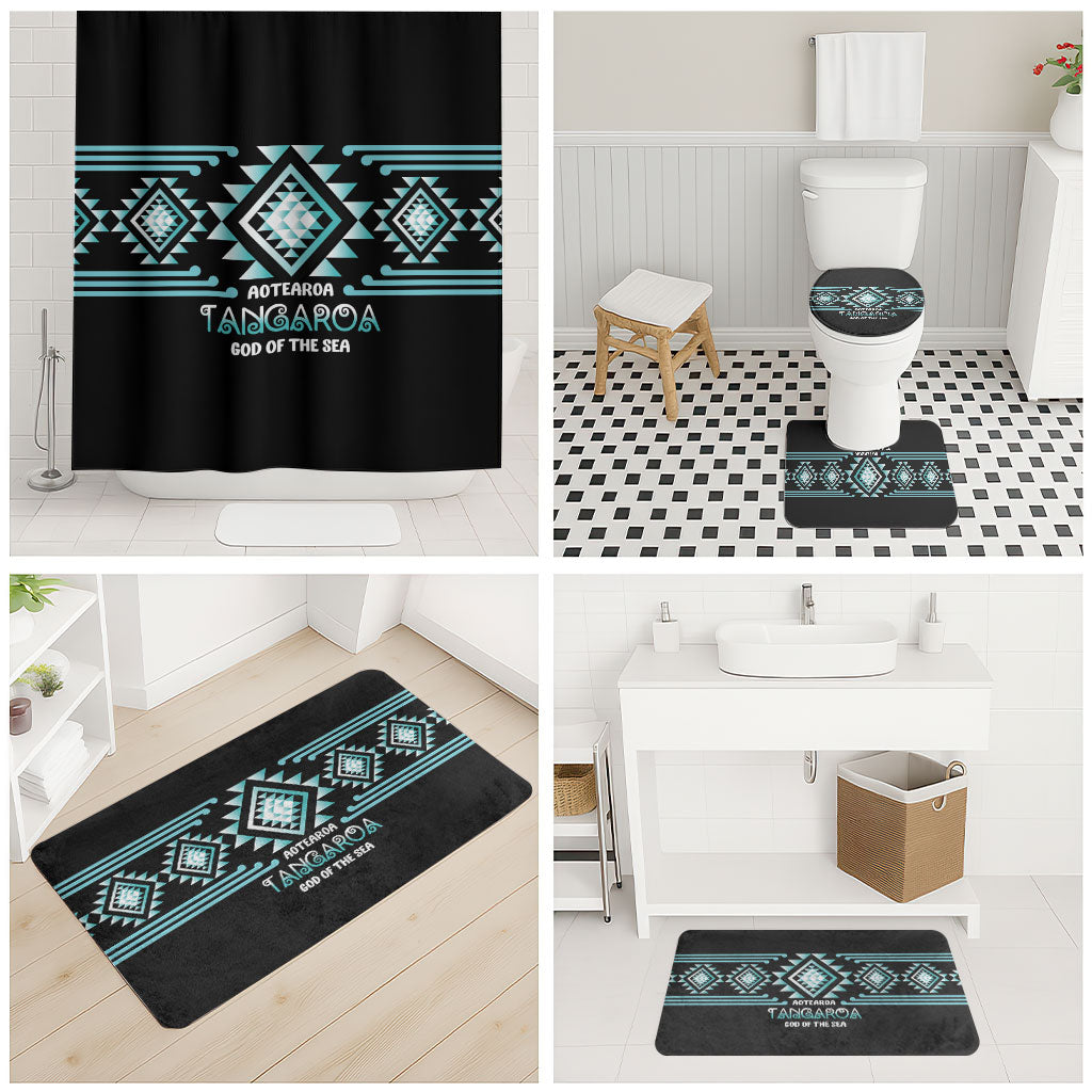Aotearoa Atua Tangaroa Bathroom Set Maori God Of The Sea Taniko Motifs LT14 - Polynesian Pride