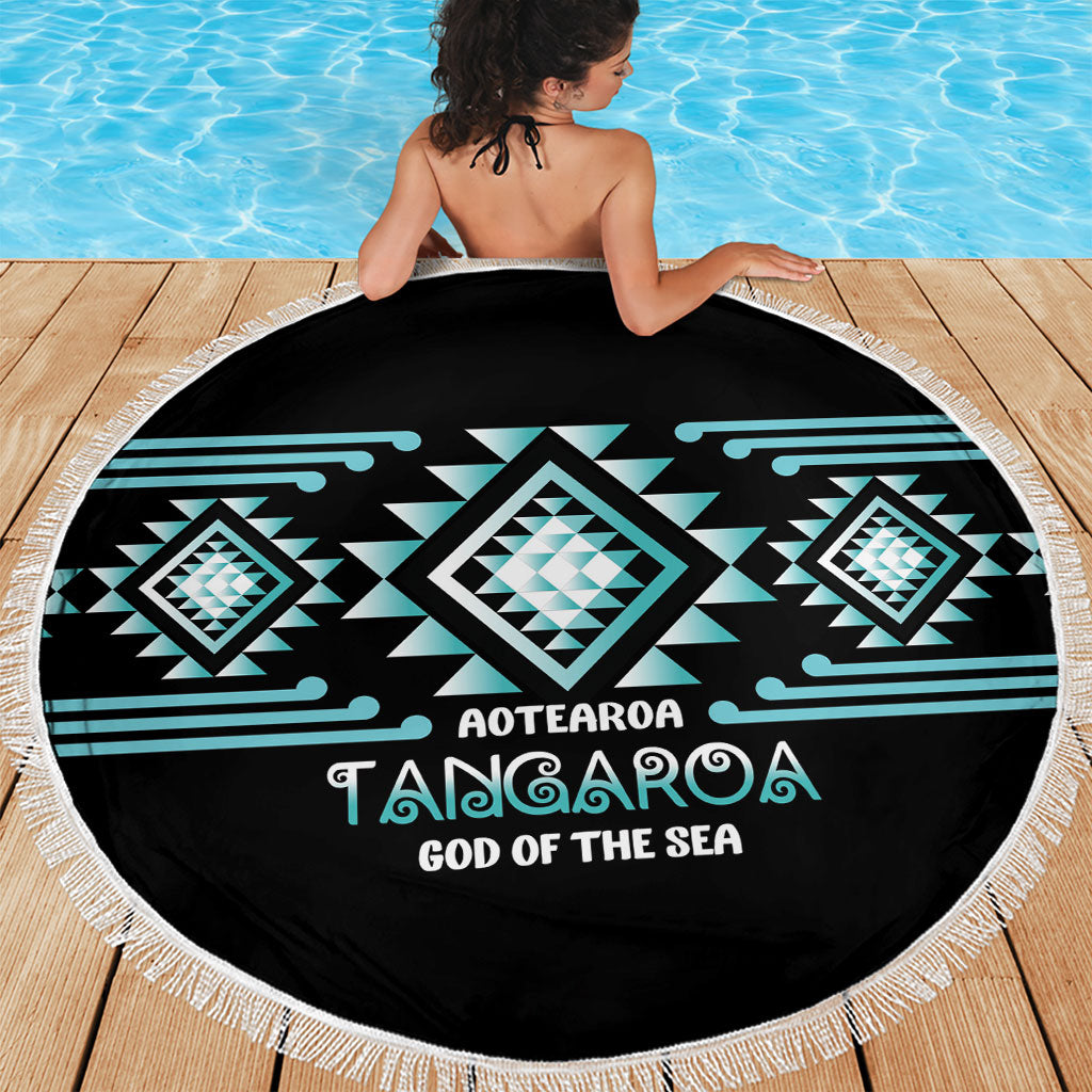 Aotearoa Atua Tangaroa Beach Blanket Maori God Of The Sea Taniko Motifs LT14 - Polynesian Pride