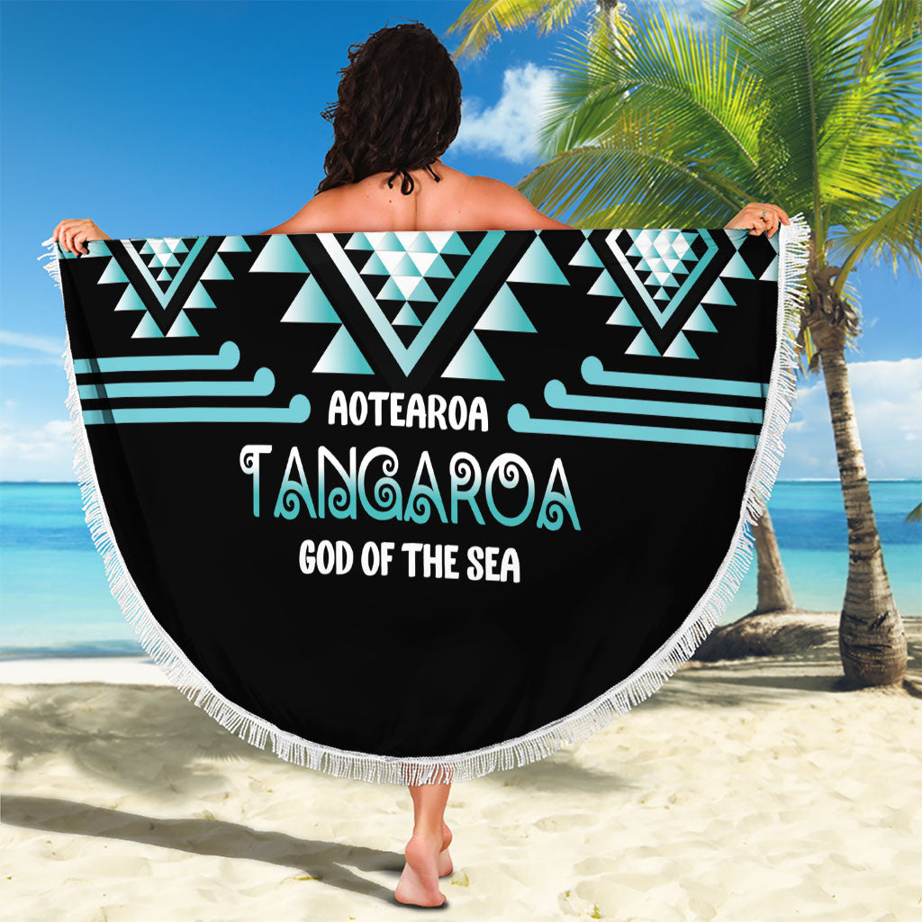 Aotearoa Atua Tangaroa Beach Blanket Maori God Of The Sea Taniko Motifs LT14 - Polynesian Pride