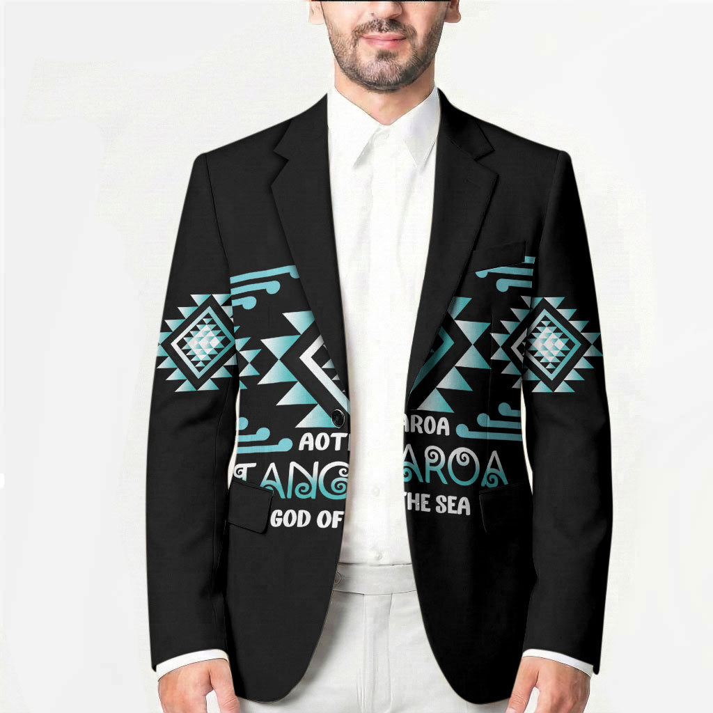Aotearoa Atua Tangaroa Personalised Blazer Maori God Of The Sea Taniko Motifs LT14 - Polynesian Pride