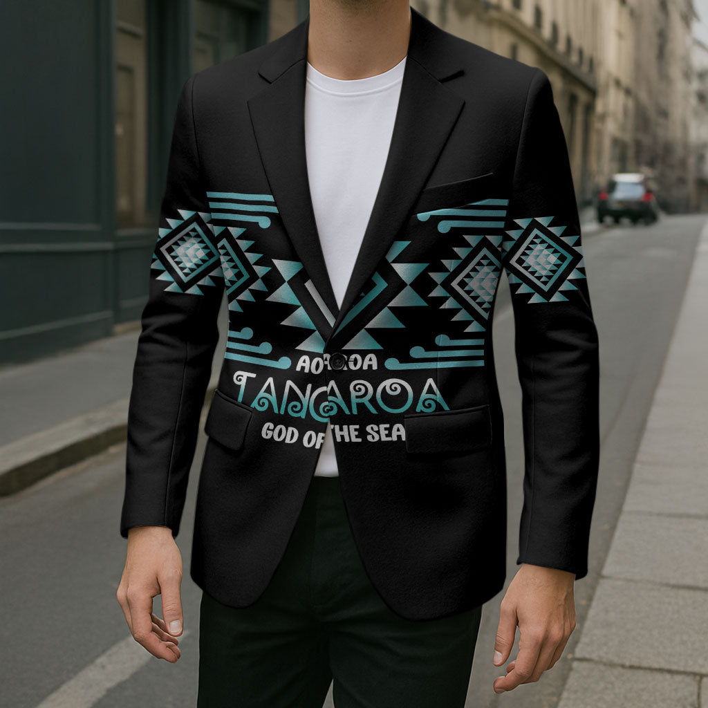Aotearoa Atua Tangaroa Personalised Blazer Maori God Of The Sea Taniko Motifs LT14 - Polynesian Pride