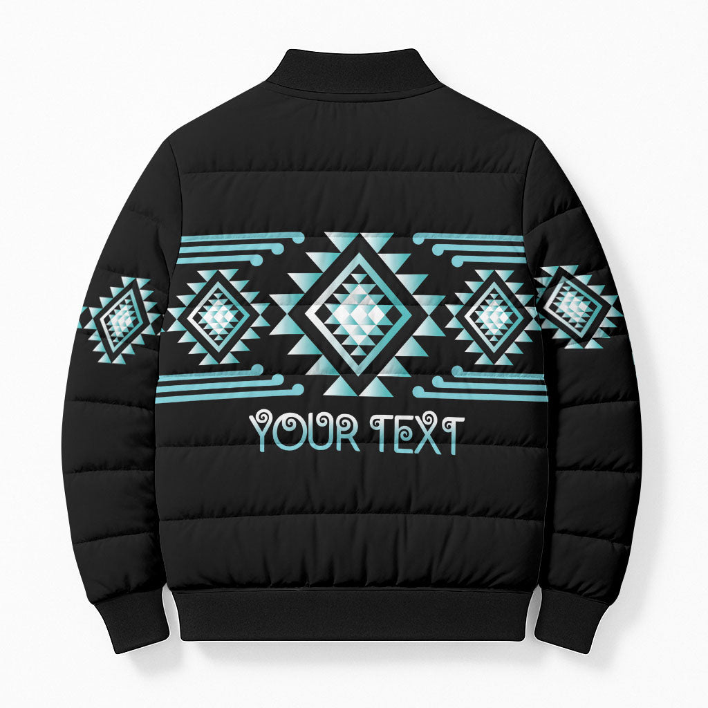 Aotearoa Atua Tangaroa Personalised Bomber Puffer Jacket Maori God Of The Sea Taniko Motifs LT14 - Polynesian Pride